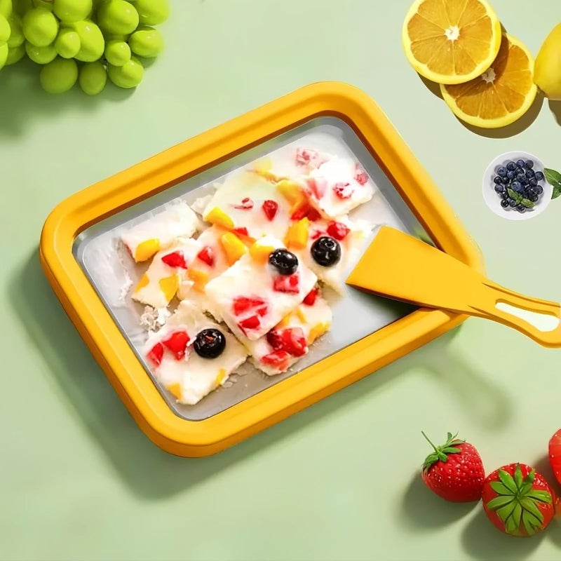 Laveant Ice Cream Roll Maker Rolled Ice Cream Machine, Sweet Spot Pan, Instant Cold Plate, Ideal for Making Rolled Ice Cream Soft Serve Slushies Frozen Yogurt Sorbet and Gelato (Vibrant Yellow) - Image 2